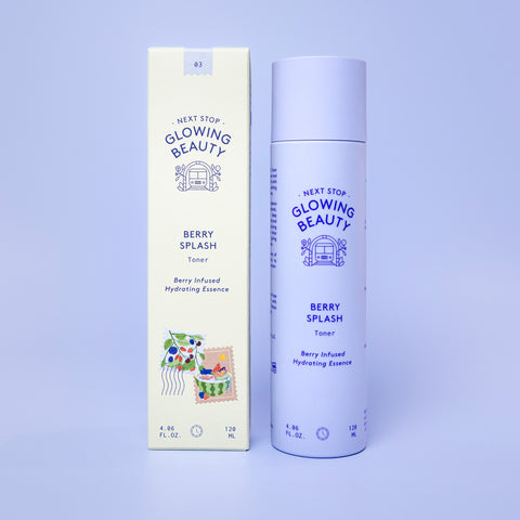 Berry Splash Toner Bottle and Packaging