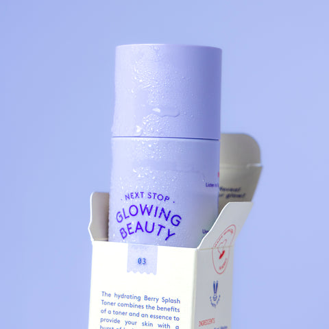Closeup of the Berry Toner Bottle
